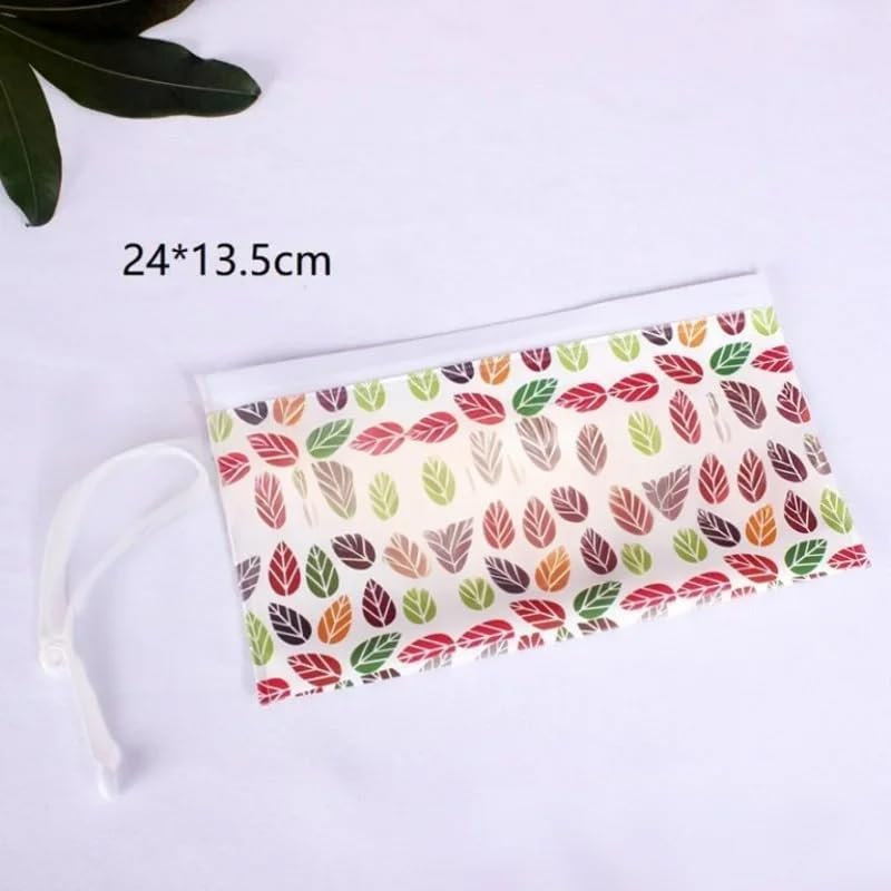 Portable Pouch Bags Set, 2 Pack Wet Wipe Holder Container, Reusable and Refillable Personal Travel Wet Wipes Dispenser Cases (Multiple Colors, 24 * 13.5CM) image number 2