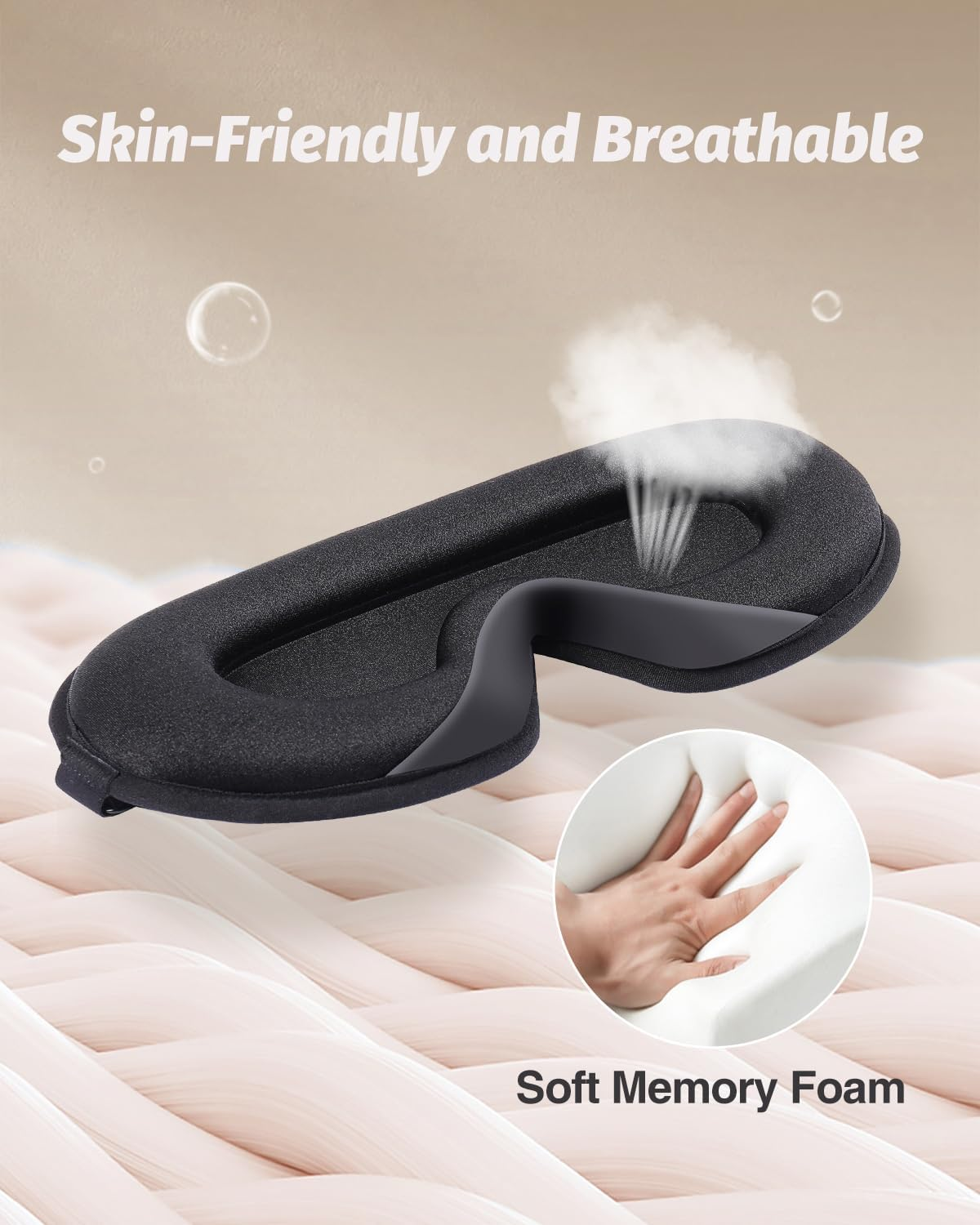 Luxtude Sleep Eye Mask with Magnetic Earplugs for Sleeping, 3D Sleep Mask Blackout Zero Eye Pressure, 100% Light Blocking Sleeping Mask for Women Men, Night Blindfold Eye Cover for Travel image number 4