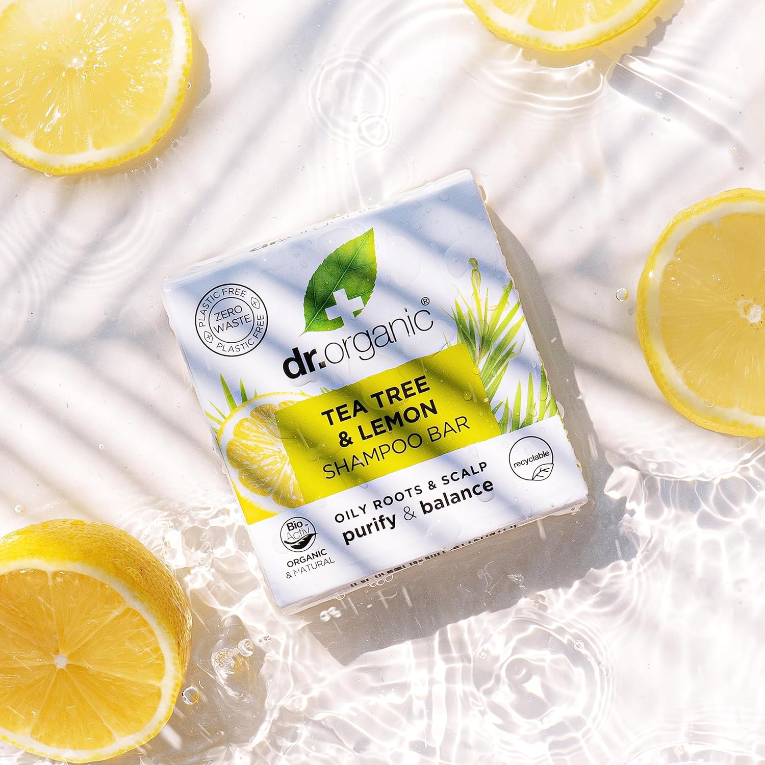 Dr Organic Tea Tree & Lemon Shampoo Bar, Purifying, Oily Roots & Scalps, NEW, Plastic Free, Natural, Vegan, Cruelty-Free, Paraben & Sls-Free, Organic, 75G image number 4