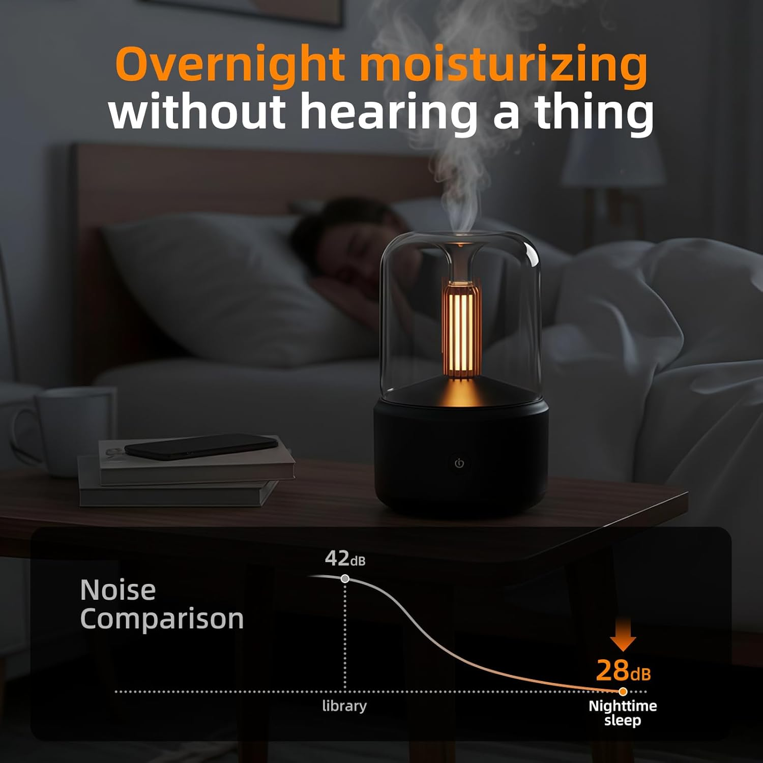 Essential Oil Diffuser with LED Night Light and Auto Shut-Off, Ultrasonic Cool Mist Humidifier, Ultra-Fine Atomisation, Air Humidifier for Bedroom, Plants, Living Room