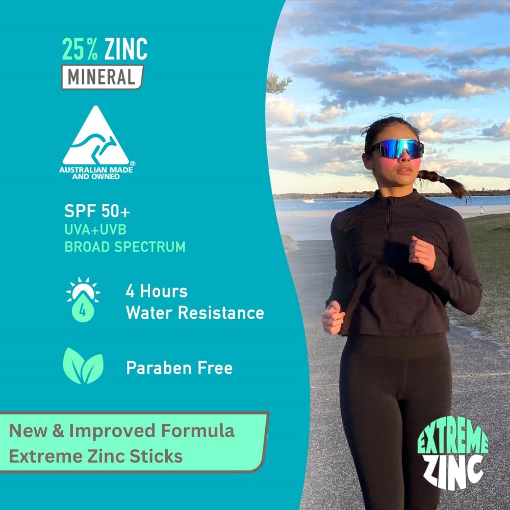 Sun Zapper Extreme Sunscreen Zinc Stick - BEAUTY Tan, Pink, Bronze 3-Pack SPF50+ Colored Zinc Oxide Sticks for Face - Made in Australia 45G