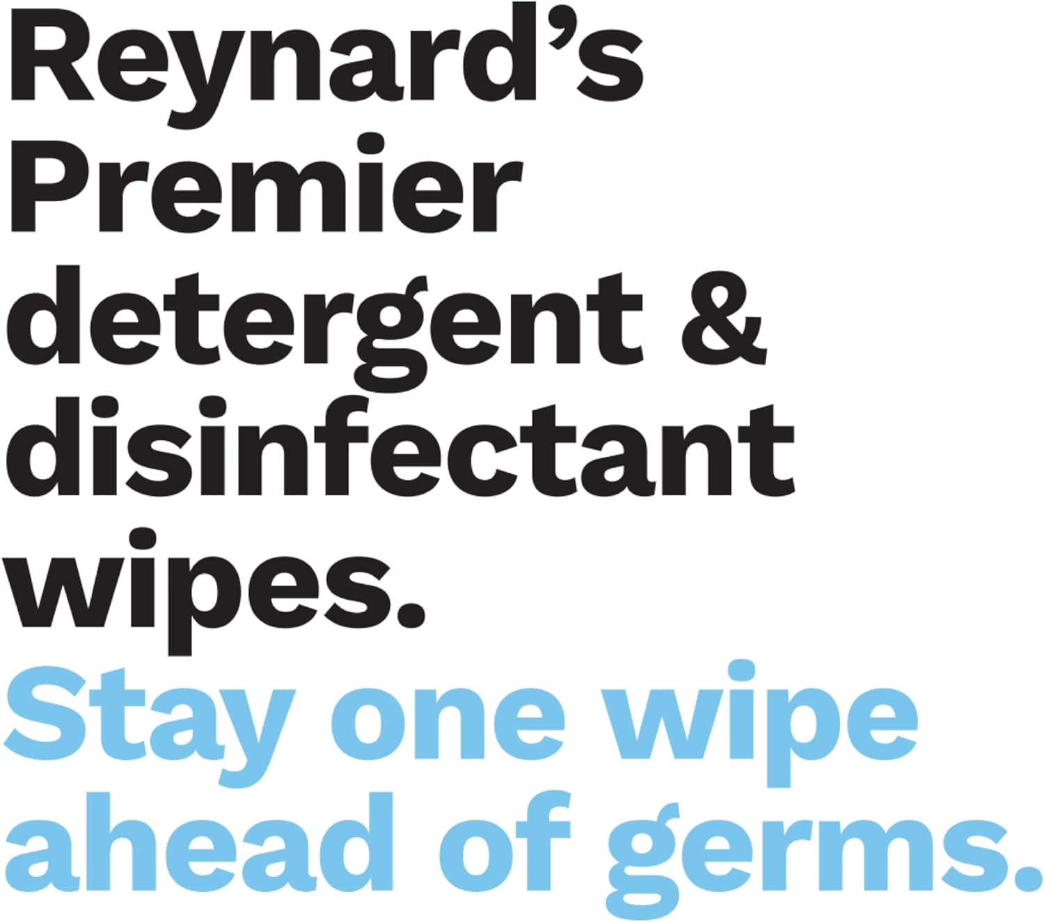Reynard Health Supplies Premier Detergent & Disinfectant Wipes, Kill Sars-Cov-1&2 in 30 Secs, 33 X 22 Cm, 50 Count (RHS216)