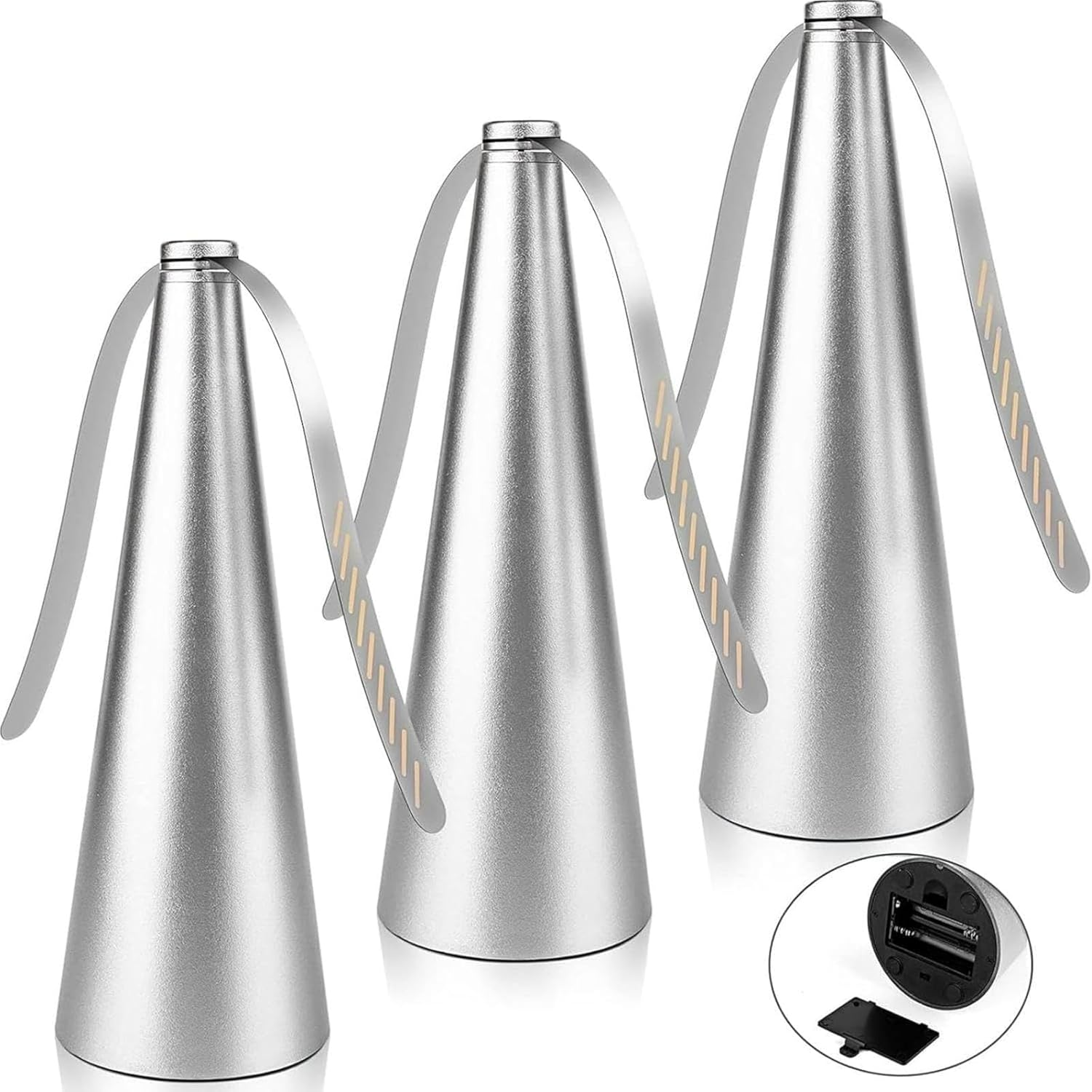 FJGSXHOME 3PCS Fly Fan for Outdoor Table Picnic Table Fly Fan and Food Fan Indoor Outdoor to Keep Flies Away Insects Repellent Fly Fan Portable Meal for Party,Silver image number 3