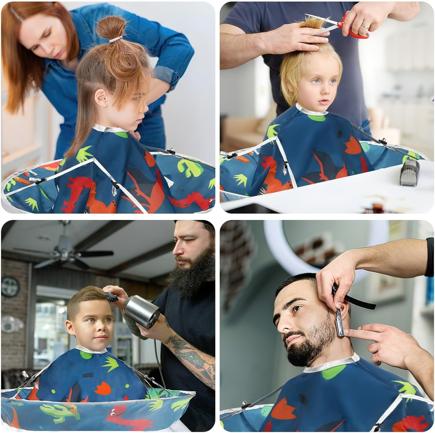 JANYUN Friseurumhang Erwachsene, Haarschneideumhang Verstellbarer Friseur Umhang Barber Cape image number 3