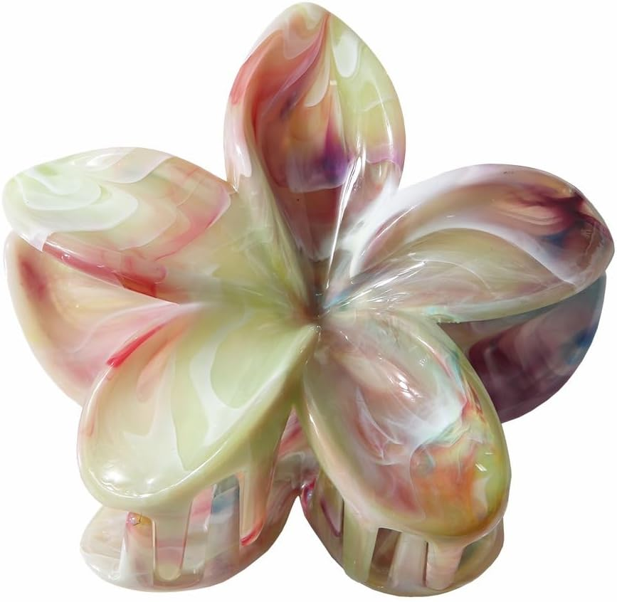 1 X Flower Hair Clips, Hawaiian Hair Claw Clip, Non-Slip Hair Clip, Women, Strong Hold, Claw Clips, Hair Styling Accessories for Women and Girls, Party, Beach, Pool, Holiday, Colourful image number 1
