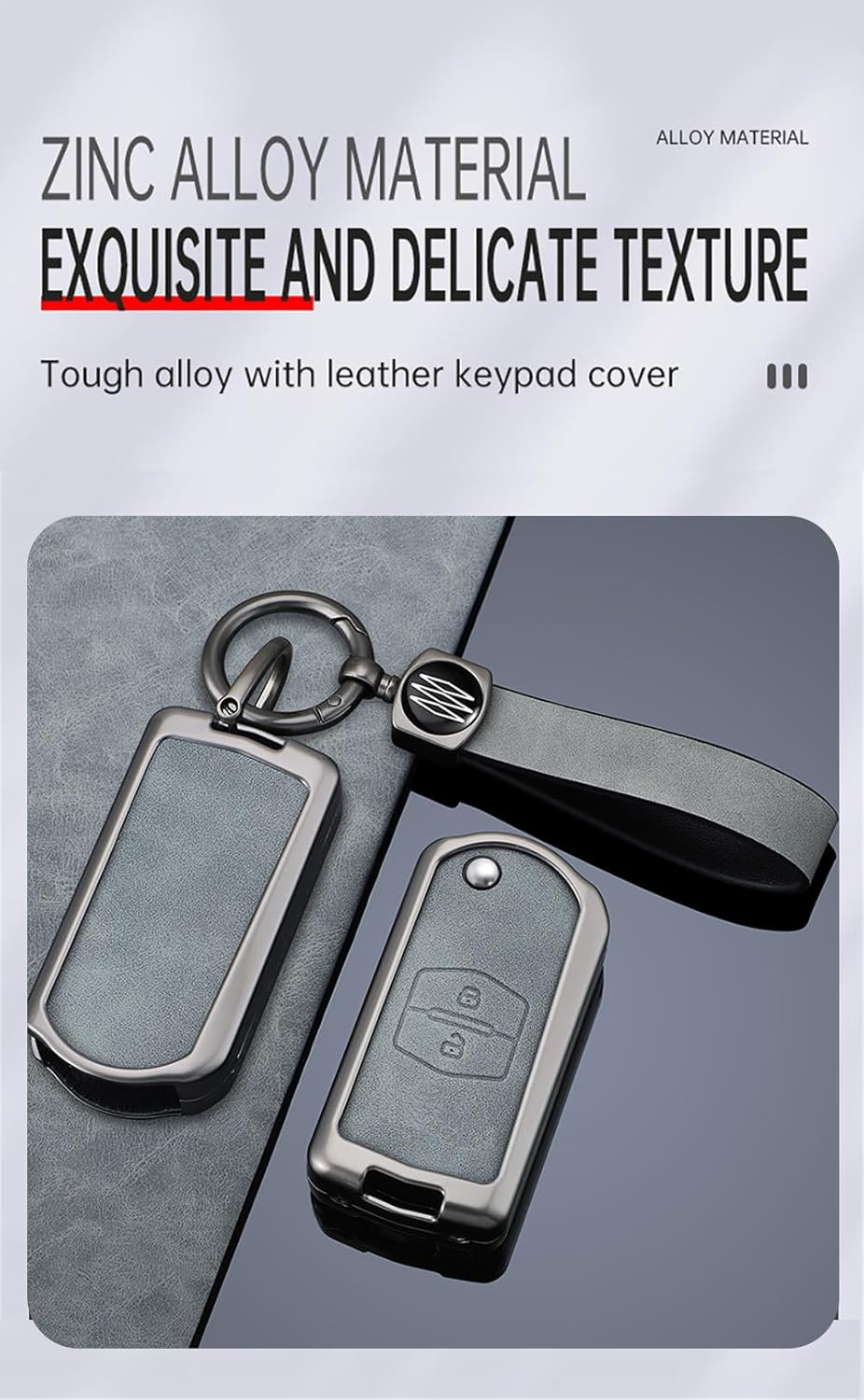 Ontto Zinc Alloy Car Key Case Cover Fit for Mazda Demio 2 3 5 6 2003-2013 M3 M5 M6 CX-5 CX7 CX9 RX8 MX5 MPV Smart Key Holder Flip Case Shell Keychain Keyring Accessories 2 Buttons C3 - A-(2 Buttons) L-Keychain image number 4