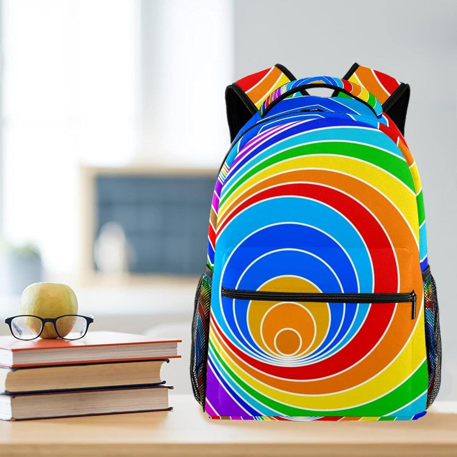 Spiral Eddy Color Vortex Strudel Backpack Students Shoulder Bags Travel Bag College School Tote Backpacks image number 3