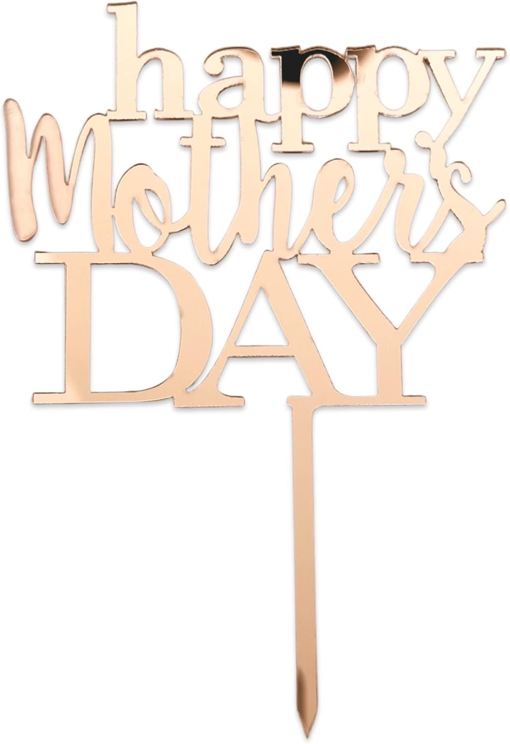 Mother'S Day Cake Topper, Mum, Acrylic Happy Mother'S Day Cupcake Topper for Birthday Mother'S Day Cake Party Decoration Supplies Gold Best Mum Ever Pink Rose (C - Pink Rose Gold) image number 2