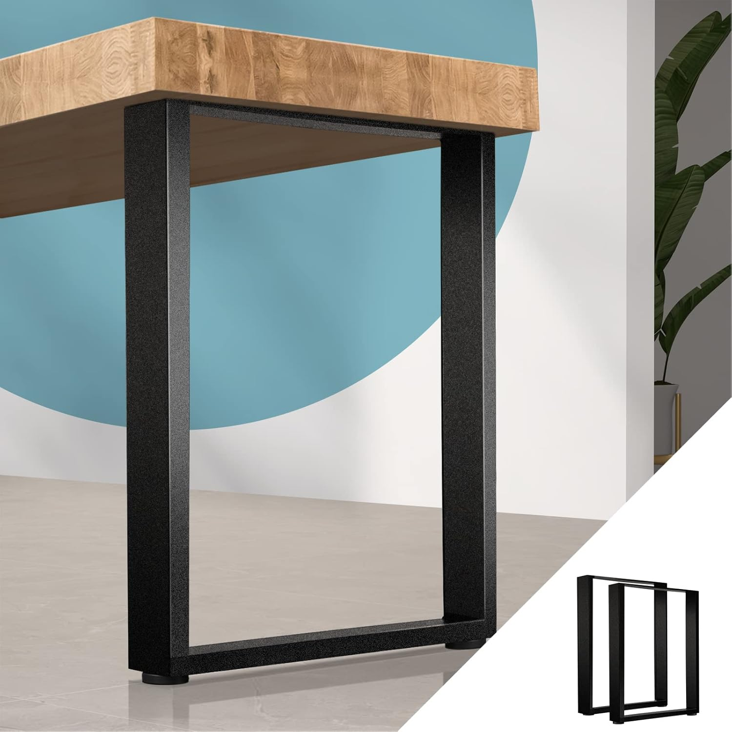 Oikiture Table Leg Desk Coffee Dining Furniture Hardware Metal Legs X2 Home Improvement Bench Box Steel DIY Furniture Industrial 71 X 50CM image number 4