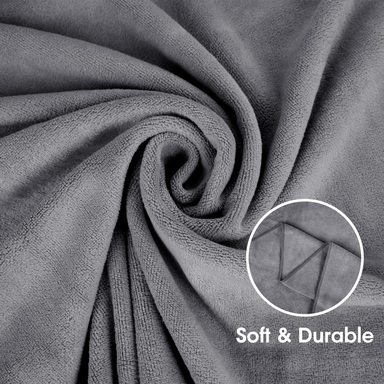 Jml Microfiber Bath Towels, Oversized Bath Towel 2 Pack(40" X 80"), Super Absortbent and Fast Drying, Soft Multipurpose Microfiber Bath Sheet for Beach, Sports, Fitness, Yoga, Grey image number 5