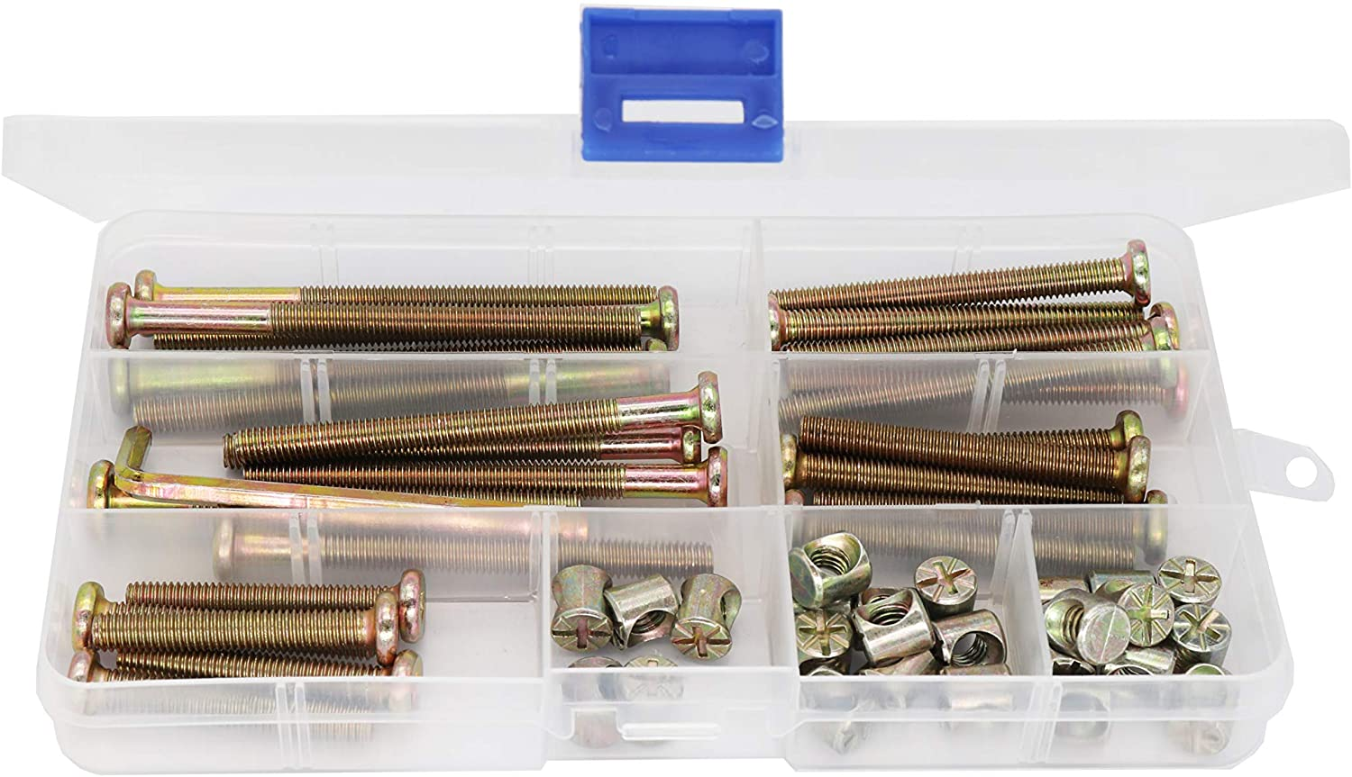 Cseao Baby Bed Crib Screws Hardware Replacement Kit, 25-Set M6X40Mm/ 50Mm/ 60Mm/ 70Mm/ 80Mm Hex Drive Socket Cap Screws Barrel Nuts Assortment Kit for Beds Headboards Chairs Furniture image number 5