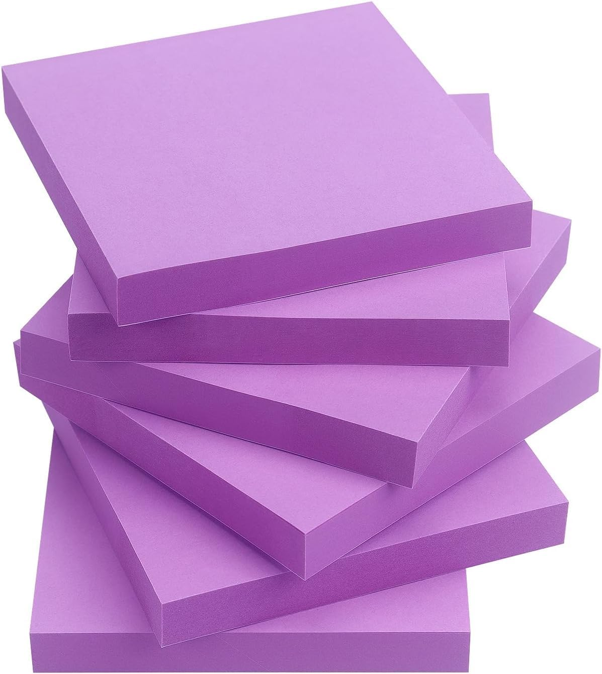 Sticky Notes 3X3 Self-Stick Notes Pads with 6 Bright Colors, Easy to Post for Office, Shool, Home,Restaurant,6 Pads/Pack, 50 Sheets/Pad-Purple image number 1