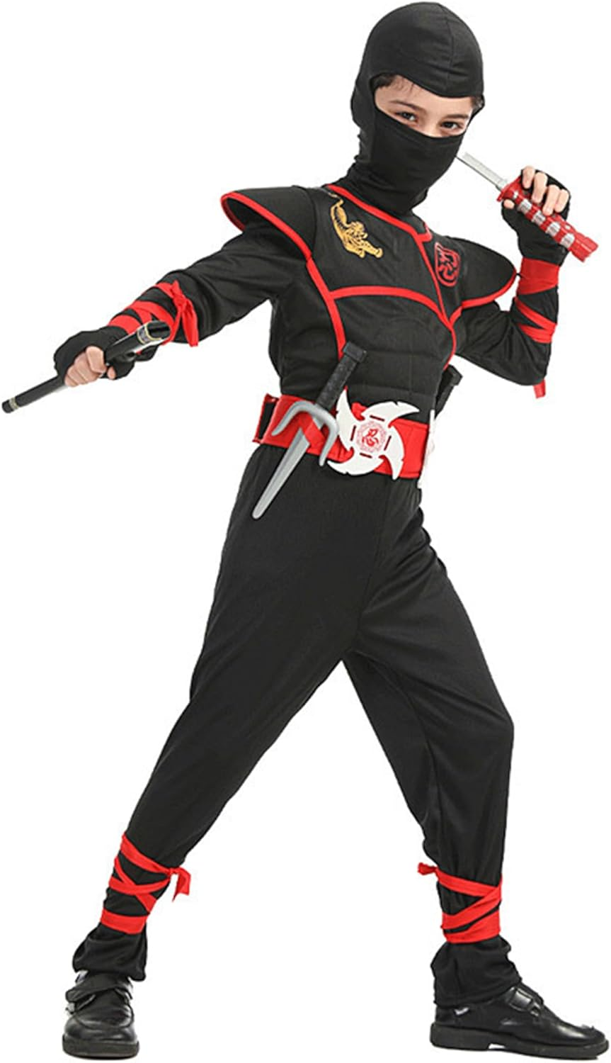 Ninja Costume Kids Halloween Costumes for Boys Dress up Party image number 6