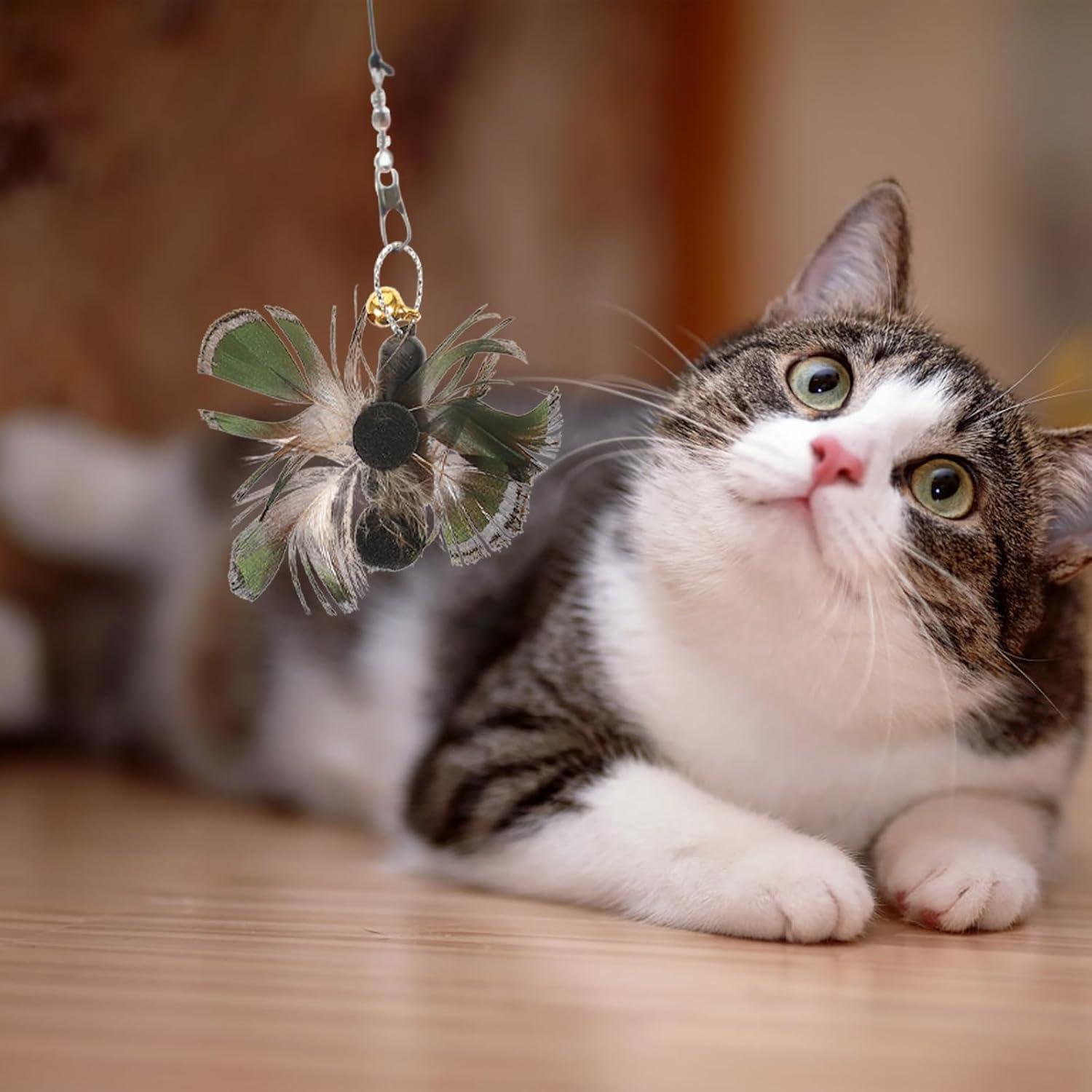 DOITOOL Replacement Head for Cat Teaser, Cat Toy for Home Cats, Cat Mouse Toy, Refill Packs for Cat Magic Sticks, Stick, Replacement, Insect, Kittens, Plastic, Pack of 6 image number 5