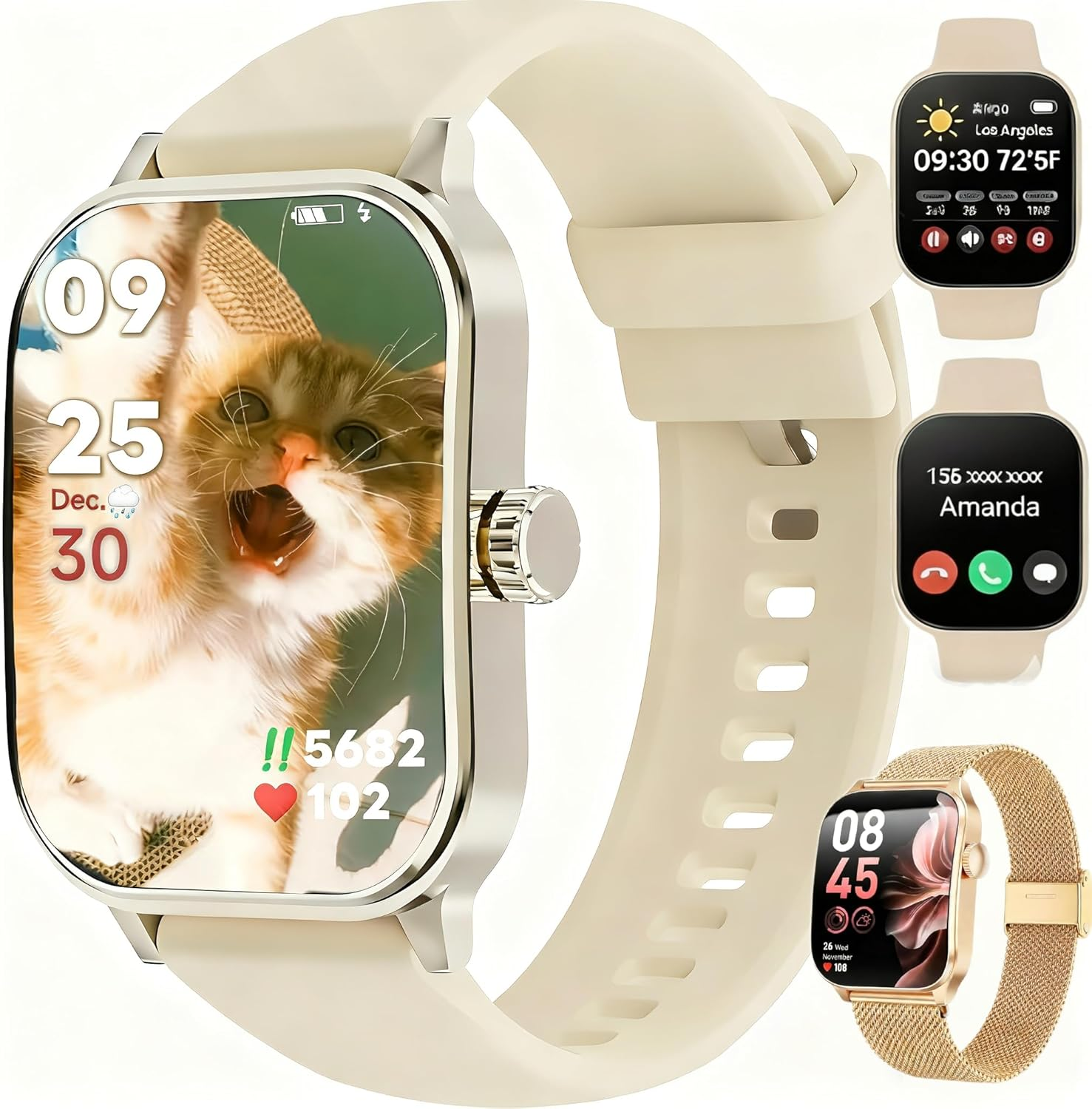 Smart Watch for Women Men Fitness Tracker,1.91" HD Smartwatch with 120 Sports Modes Make/Answer Calls, IP67 Waterproof, Smartwatch for Android Phones Iphone