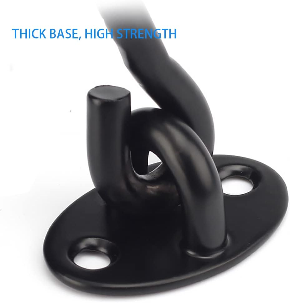 3&rdquo; Privacy Hook and Eye Latch Easy Lock for Barn Door, Black (3 INCH-2PCS) image number 5