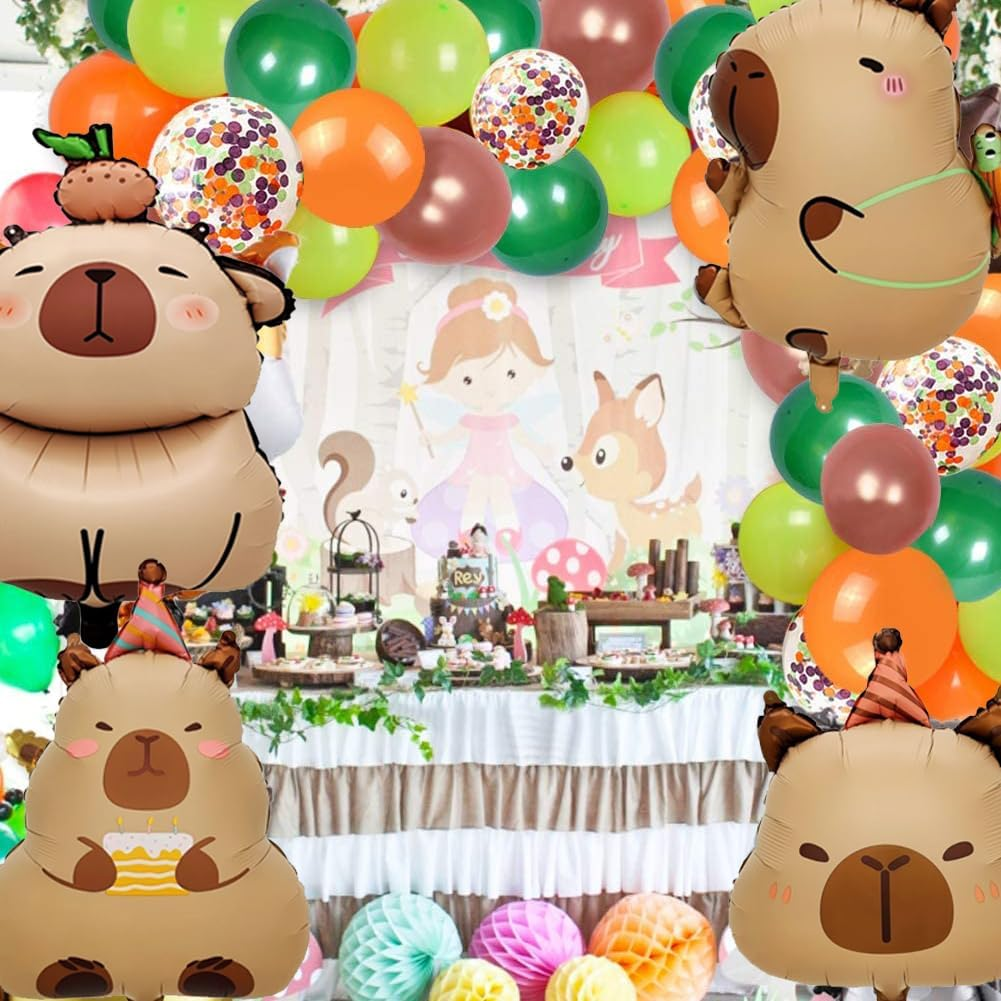 Kapybara Balloons, Large Birthday Balloons, Animal Helium Balloon, Foil Balloon for Children'S Birthday Party, Baby Shower, Pack of 8 image number 2