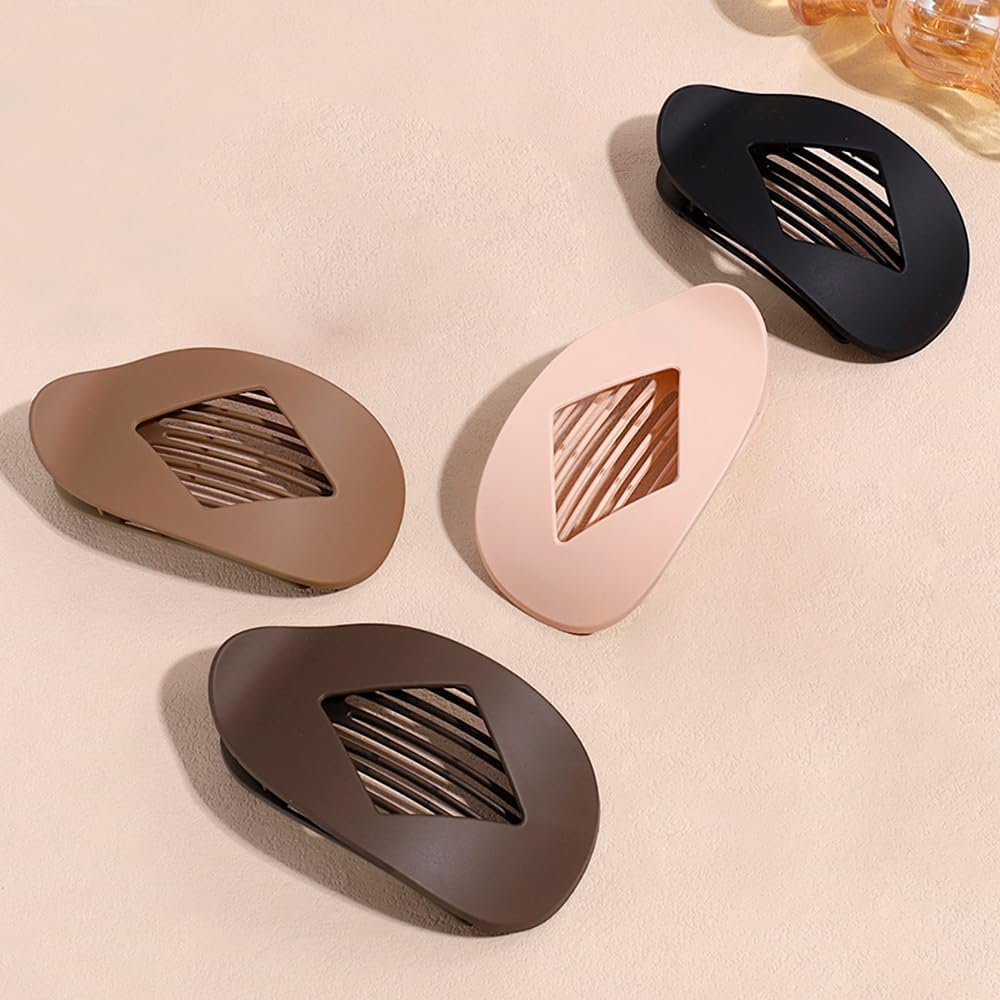 XFSRG Pack of 8 Flat Hair Clips, Oval Hair Clips, Strong Grip Duckbill Clips for Thin, Thick Hair, Simple Hair Accessories for Women (Multicoloured 2) image number 4