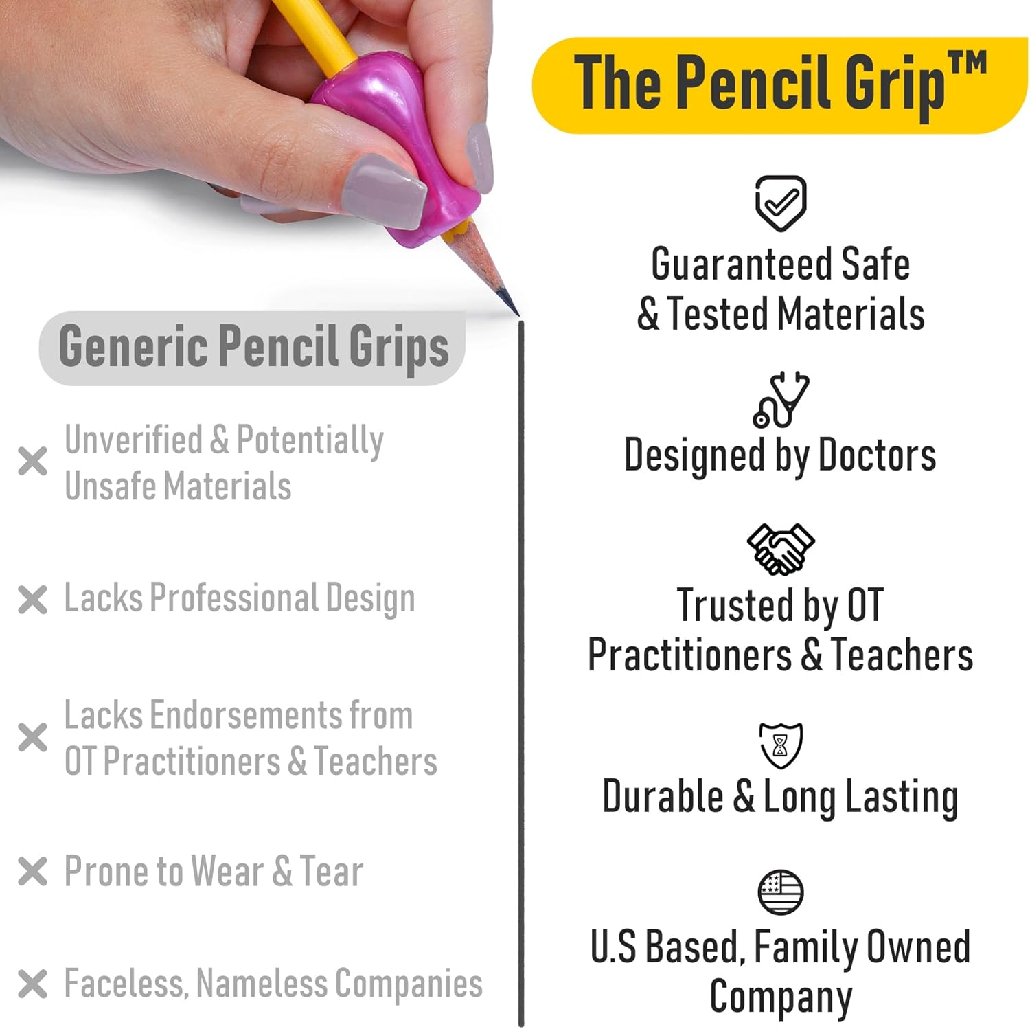 The Pencil Grip Original Universal Ergonomic Writing Aid for Righties and Lefties, 6 Count, Assorted Colors (TPG-11106)