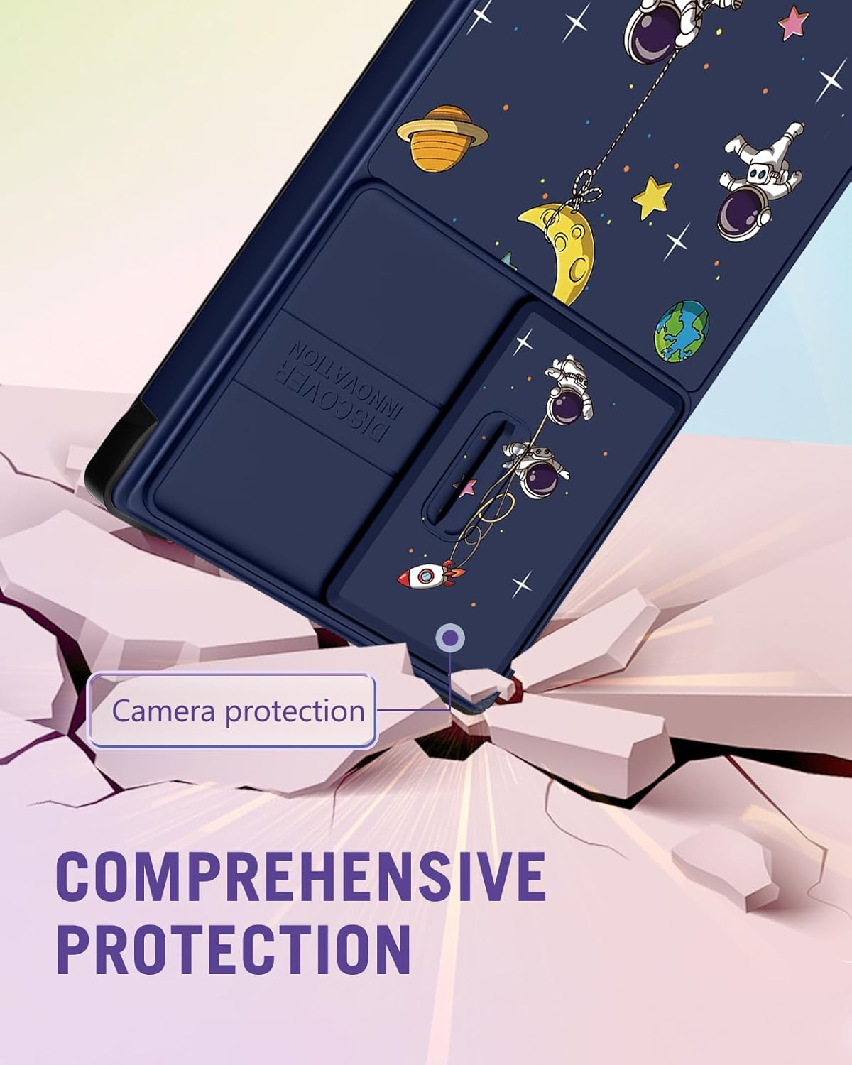 Buleens for Samsung Galaxy S25 Ultra Case - with Ring Stand & Camera Cover Aesthetic Cute Designed for Women Girls Girly Cool Cartoon Astronaut for Samsung S25 Ultra Phone Case Compatible with Magsafe image number 6