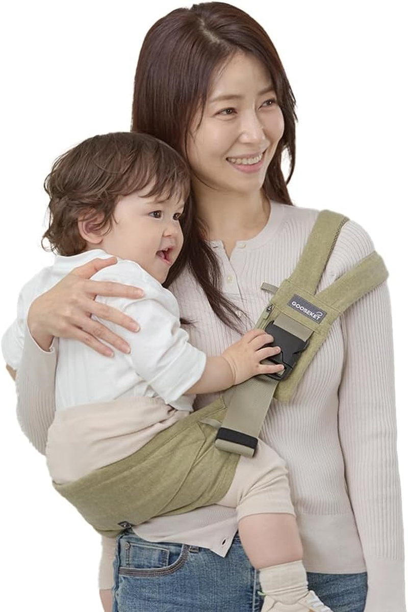 GOOSEKET 365 Toddler Carrier, 100% Cotton, Lightweight, Easy-To-Use, Portable, Suitable from 6-48 Months, Supports up to 44LBS (Khaki) - Brown Leopard image number 3