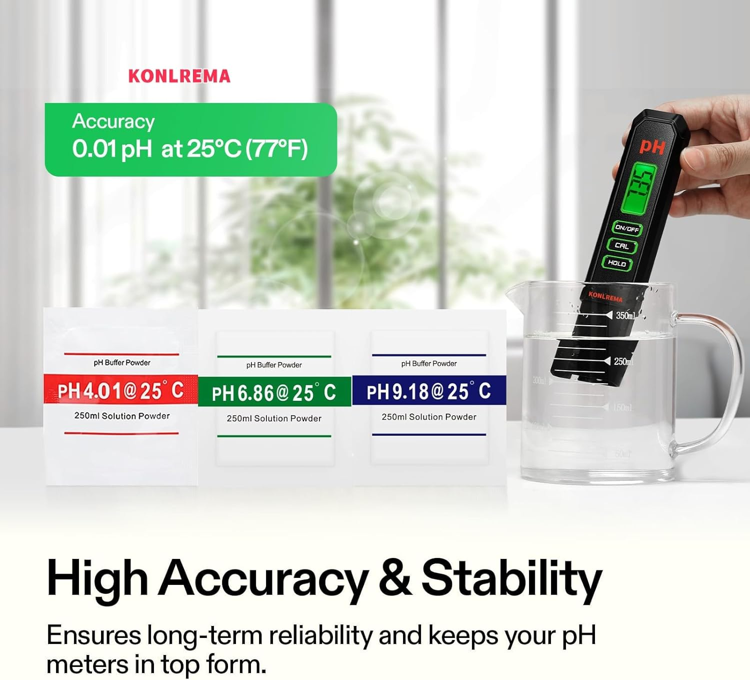 Ph Meter Buffer Solution Powder, 15 Pack, Ph 6.86/4.01/9.18, Ph Buffer Powder for Precise and Easy Ph Tester Calibration for Precise and Easy PH Calibration image number 3