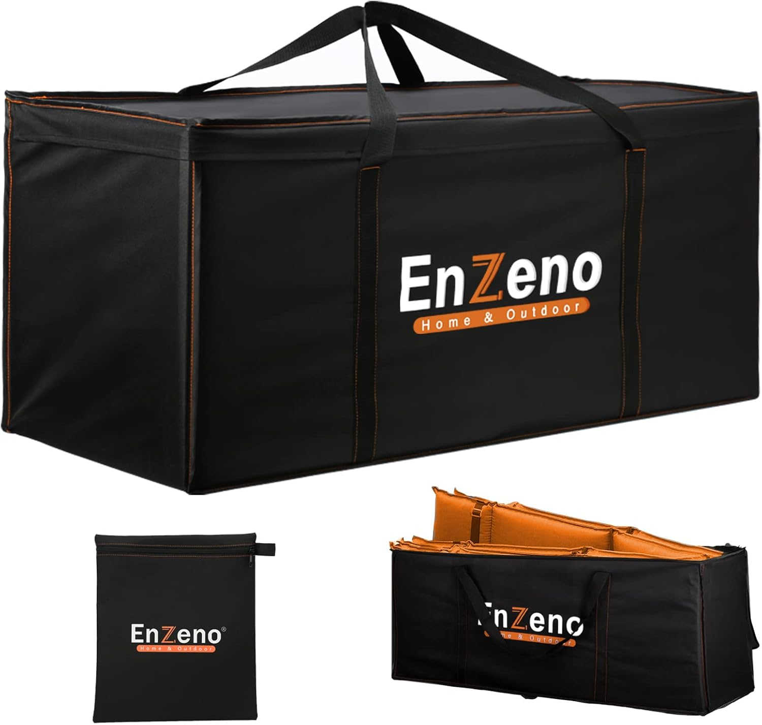 Enzeno Garden Furniture Cushion Storage Bag, 420D Oxford Fabric Waterproof, Anti-Uv Heavy Duty Christmas Tree Storage Bag with Carry Handle and Zipper (175X75X55Cm), Black image number 1