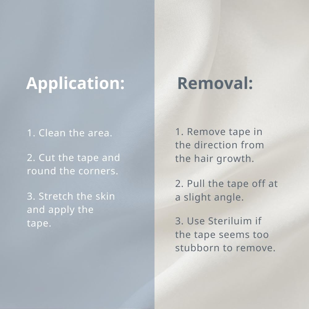 Sensitive Kinesiology Tape with Gentle Adhesion | Hypoallergenic Water Resistant K Tape | for Sensitive Skin, Elderly or Children | Gentle to Remove | 1 Roll of Uncut 5Cm Wide Muscle Tape image number 2