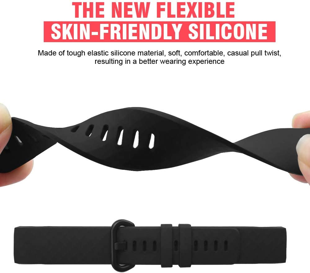 T Tersely Replacement Bands for Fitbit Charge 4/3,Charge 4 SE/3 SE Fitness Activity Tracker, Silicone Fitbit Charge 3/3 SE Waterproof Sport Band Strap Bracelet Fitness Wristband image number 6