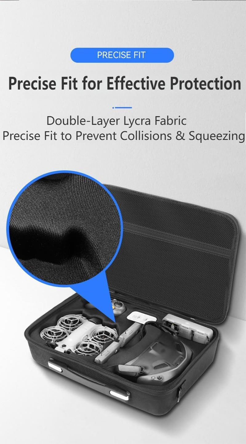 Cochanvie Carrying Case Compatible with DJI Neo 2 Motion Fly More Combo, Portable Travel Storage Shoulder Bag for Goggles N3, RC Motion 3 and Neo 2 Accessories