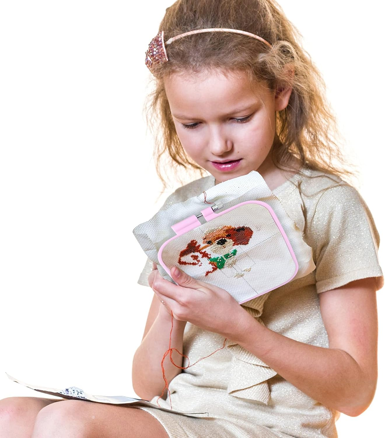 4 Pcs 4 Size Square Embroidery Hoops, ABS Plastic Embroidery Hoops Cross Stitch Hoops Embroidery Frames for Sewing, Needlework, Embroidery Projects (Size-3", 4.3", 6.5", 8.7")