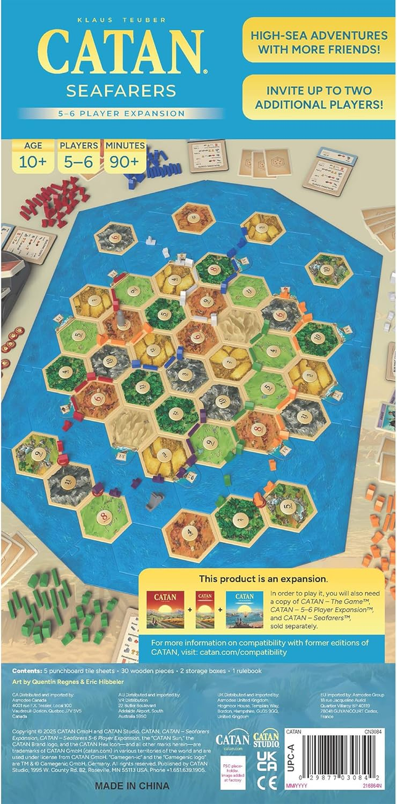 CATAN Seafarers 5-6 Player Board Game Extension (6Th Edition) Add More Players to Your Adventure, Strategy Game for Kids & Adults, Ages 12+, 3-6 Players, 60-90 Minute Playtime, Made by Catan Studio image number 2