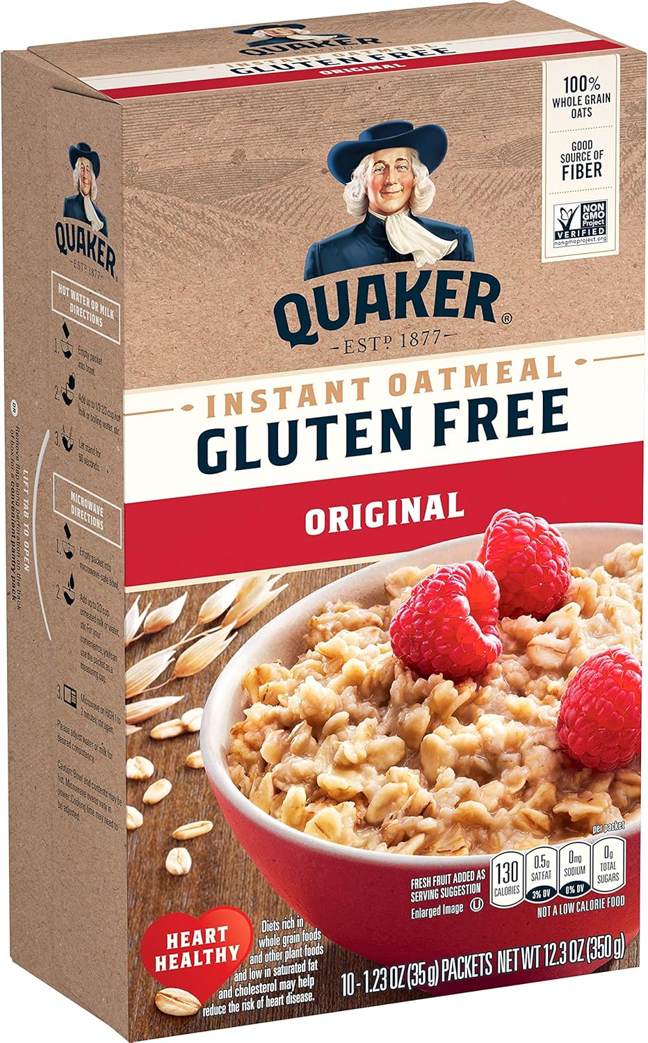 Quaker Instant Oatmeal, Gluten Free Original, Breakfast Cereal, 10 Packets image number 6