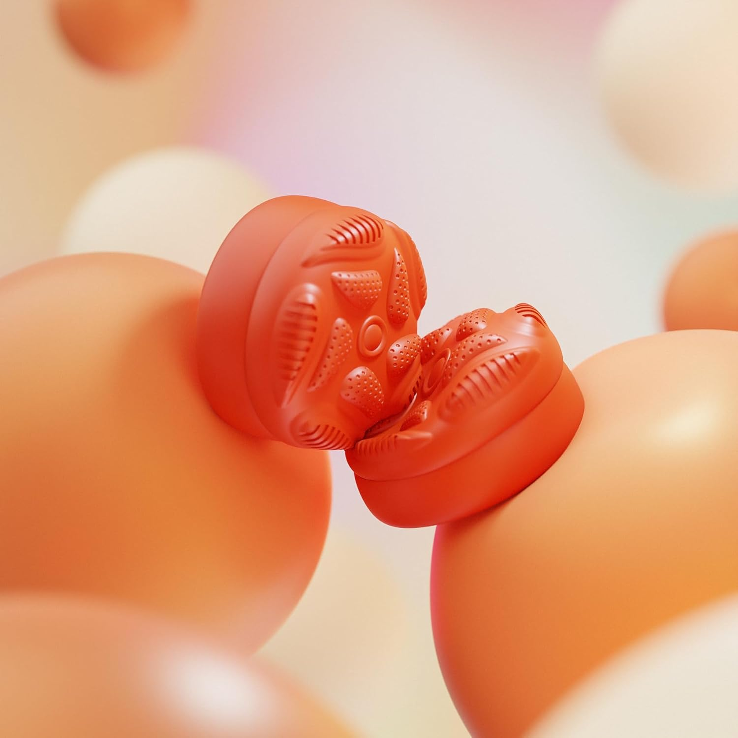 Playvital Thumb Grips for Steam Deck LCD & OLED (4-Pack), Thumb Cushion Caps with Anti-Slip Texture, Height-Boost Joystick Cover for Steam Deck Accessories - Raindrop Texture Orange image number 6