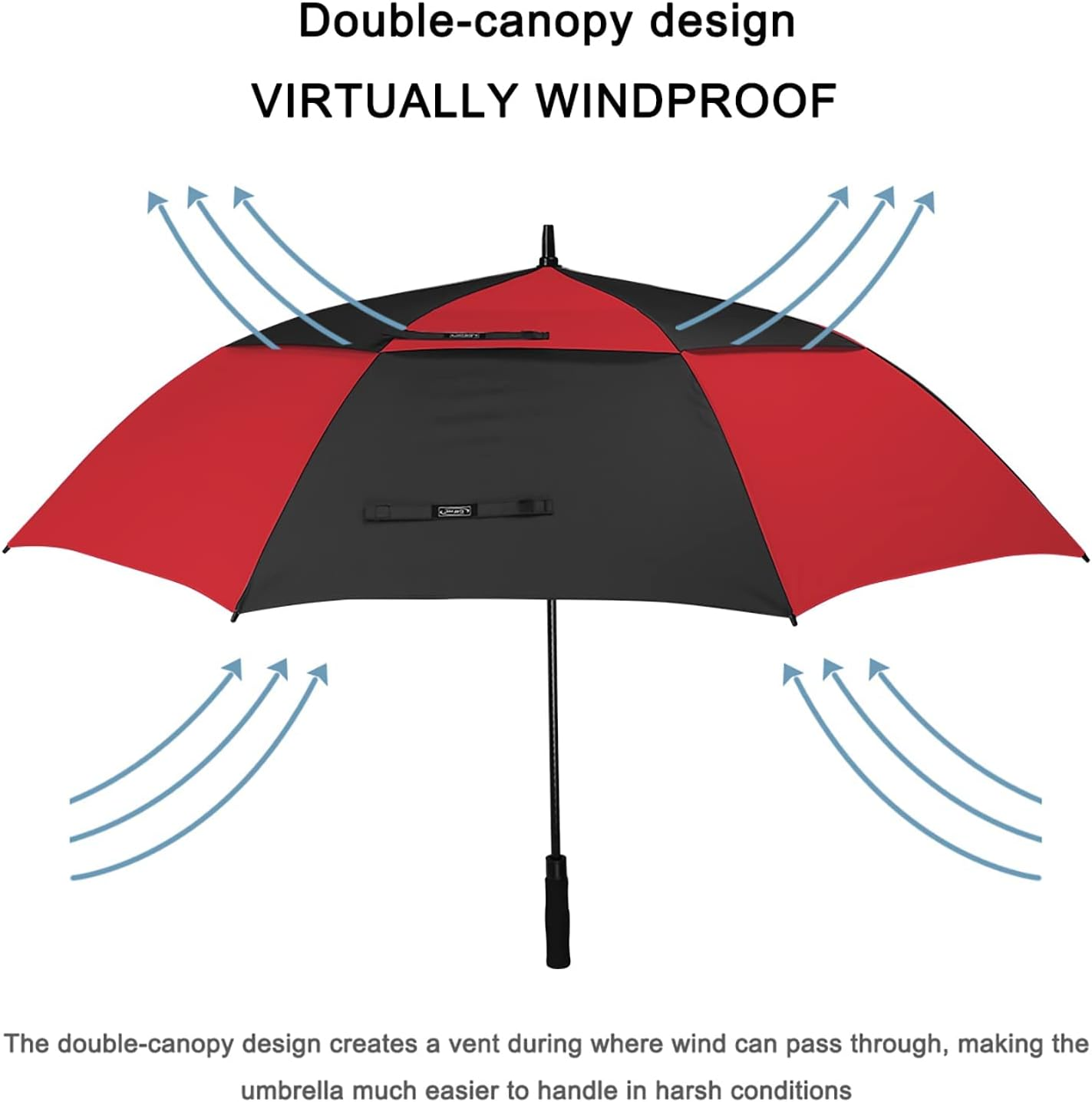 G4Free 63 Inch Golf Umbrella Windproof Double Canopy Extra Large Oversize Automatic Open Waterproof Umbrellas