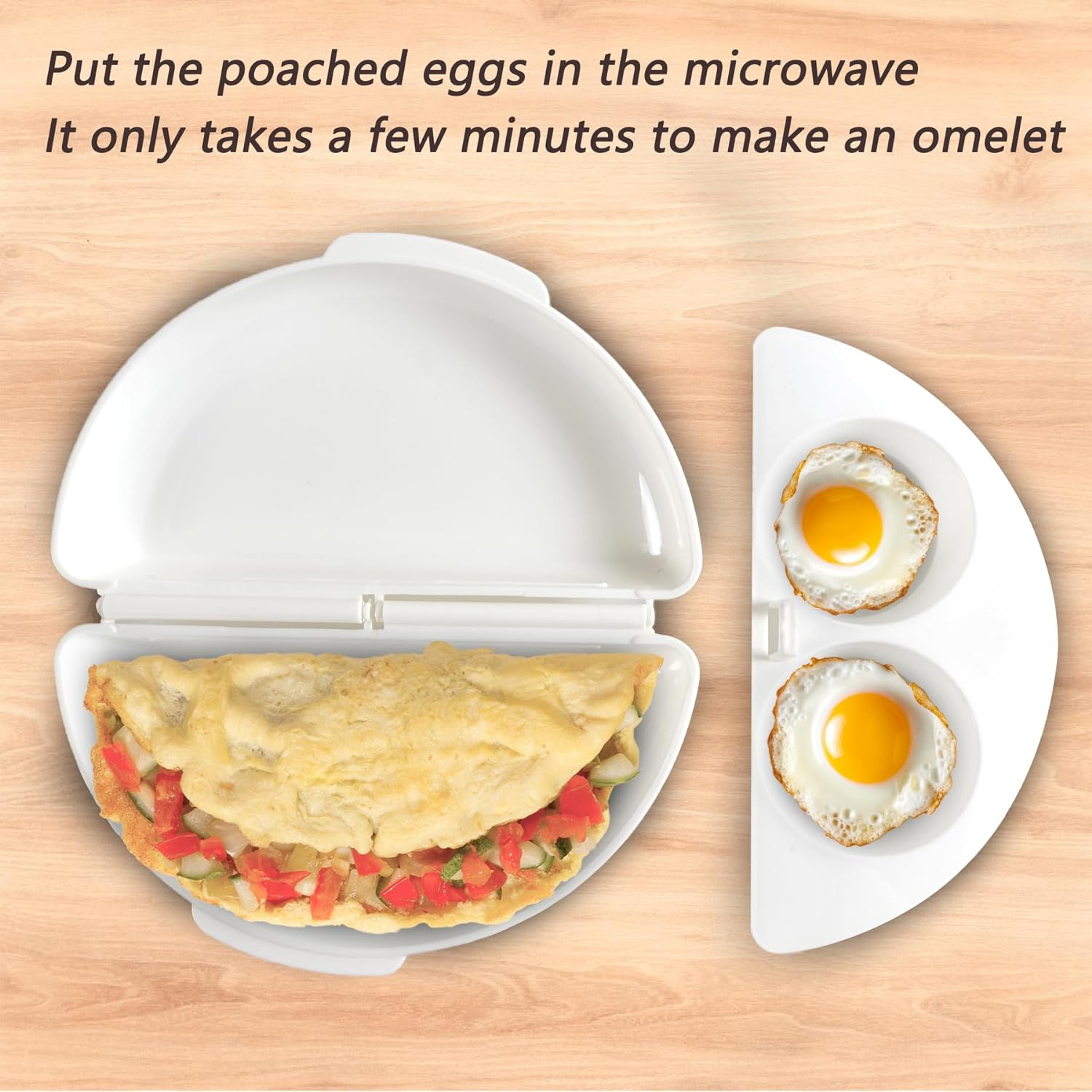 PHUSBLAY High-Heat Resistant Egg Poacher Cooker for Microwave - Easy Breakfast Cooking(17Cm X 10Cm) image number 1