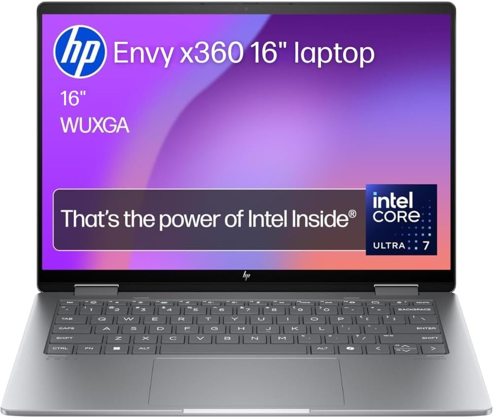 HP Envy X360 2-In-1 Laptop 16', 2K Touch Display, Built-In AI, Intel Core Ultra 7 155U Processor, 16GB RAM, 512GB SSD, Intel Graphics, Windows 11, Convertible, Long Battery Life, Silver, 9V361PA image number 5