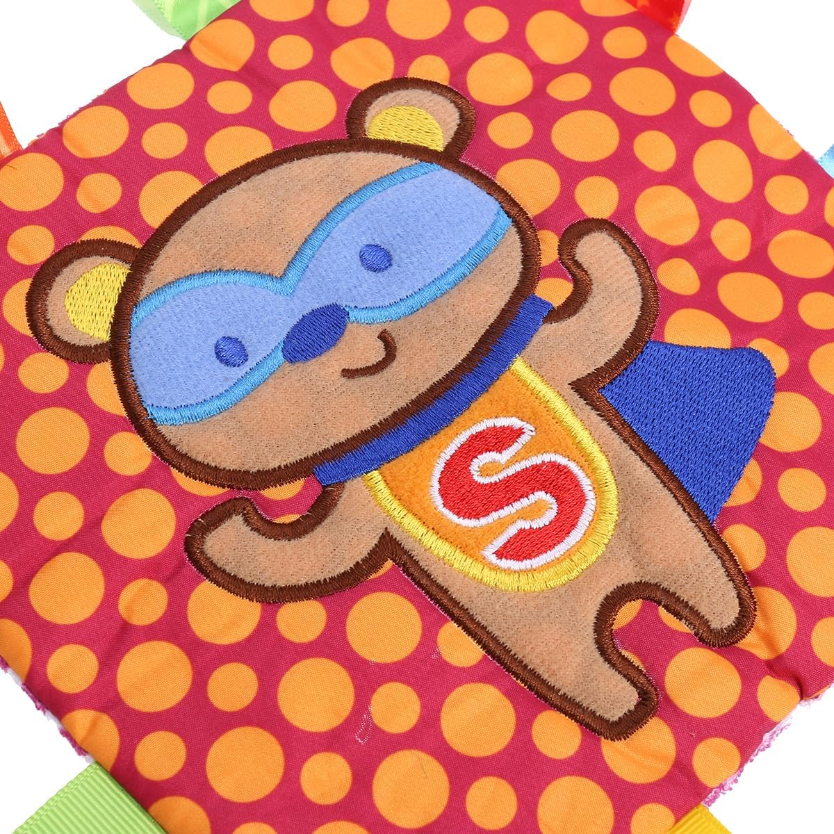 SAFIGLE Teething Toys Soft Crinkle Bear Sensory Blanket Infant Soothing Towel with Stroller Car Seat Attachment for Newborns 0-6 Months - Butterfly image number 6