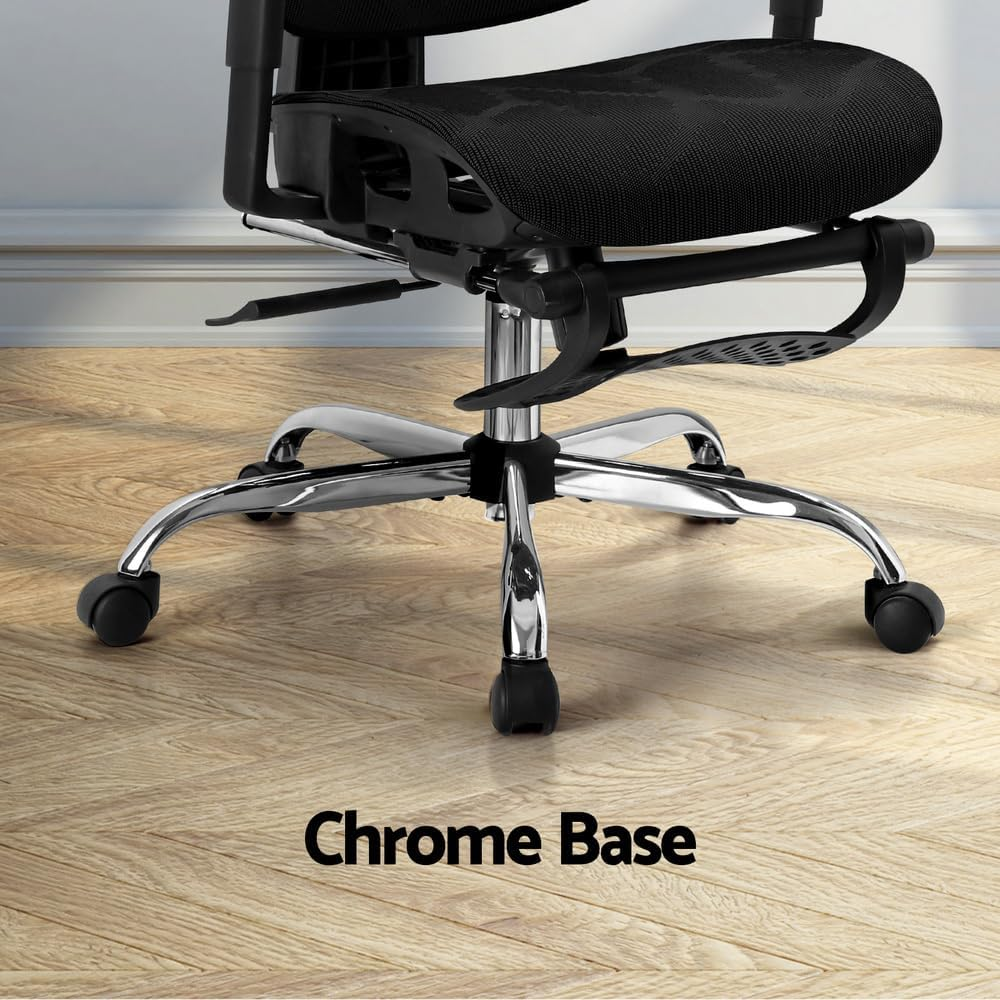 Artiss Ergonomic Office Chair, Mesh Computer Desk Chairs with Tilt Adjustment - Grey image number 2