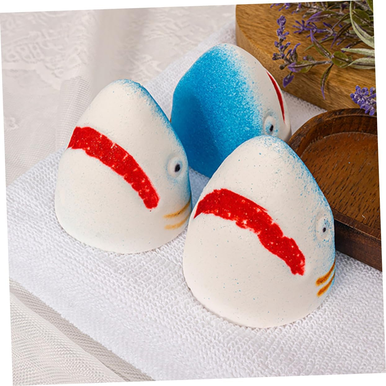 3Pcs Shark Bath Ball Bathing Salt Bomb Bubble Making Natural Bathing Bombs for Boys and Girls Travel Shower Skin-Friendly Fragrance image number 3