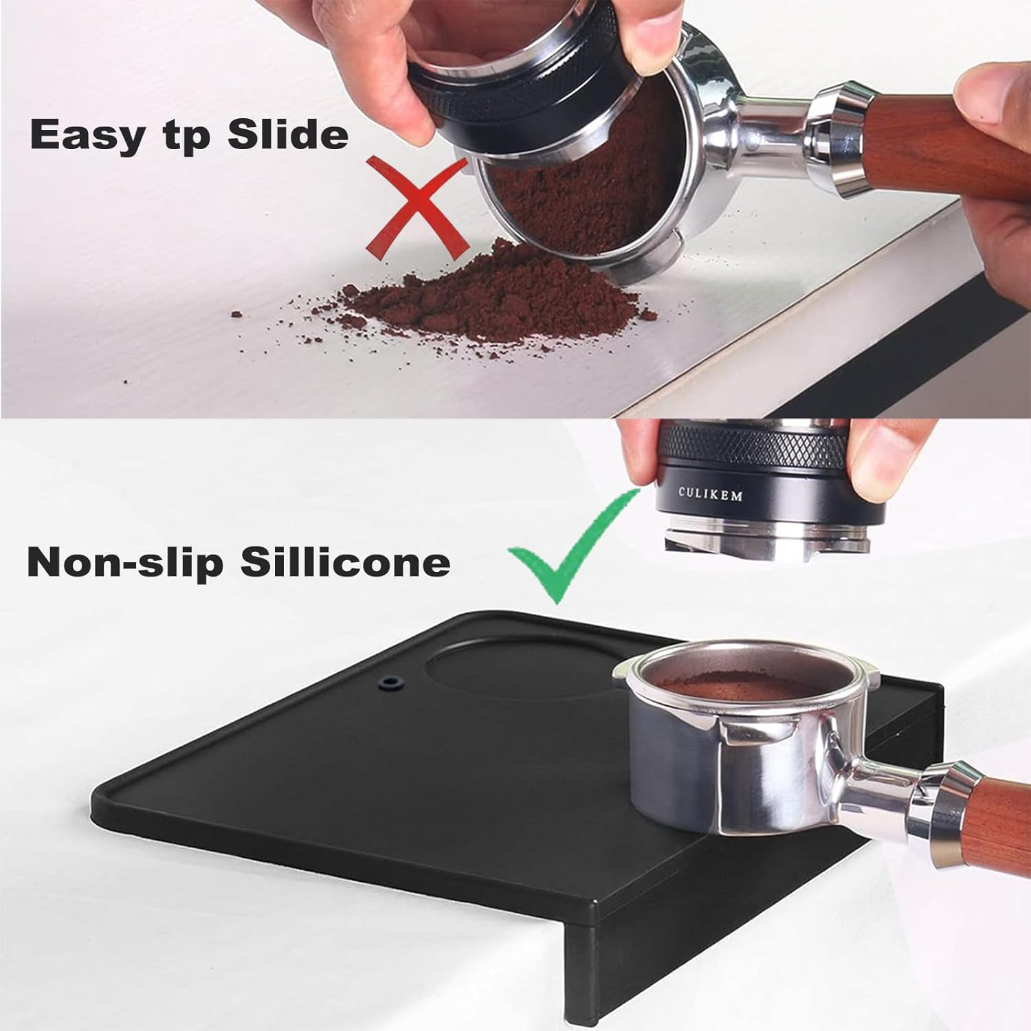 Espresso Tamping Mat,Coffee Tamper Mat 8 X 6 Inch Support Station for Portafilter Barista Accessories,Waterproof and Heat Resistant Espresso Silicone Mat for Caf&eacute;,Coffee Shop,Office,Bar Tamping Mat image number 6