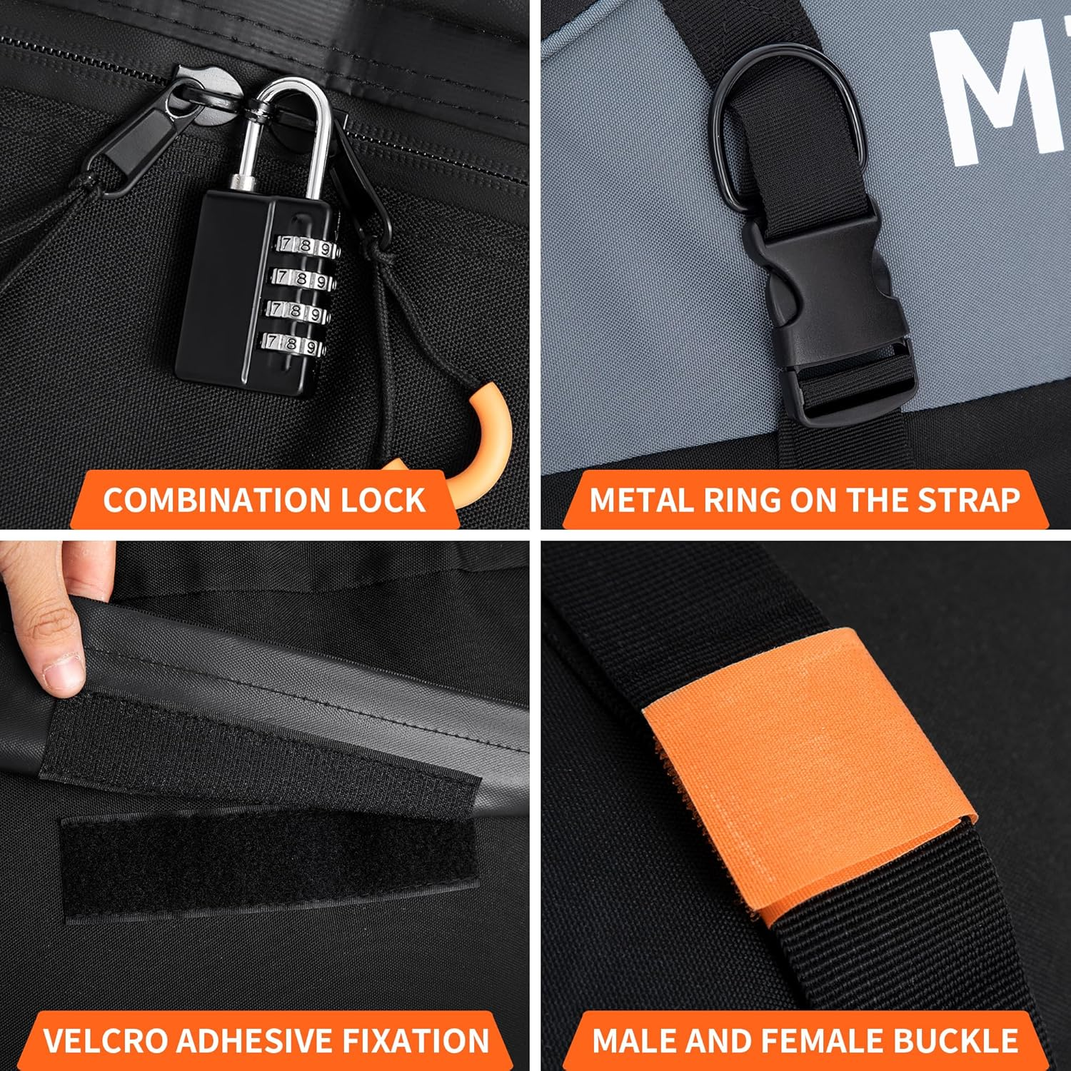 MIDABAO Waterproof Duty Car Roof Top Carrier-Car Cargo Roof Bag Car Roof Top Carrier - Waterproof & Coated Zippers- Includes Anti-Slip Mat- for Cars with or without Racks (12 Cubic Feet) image number 3