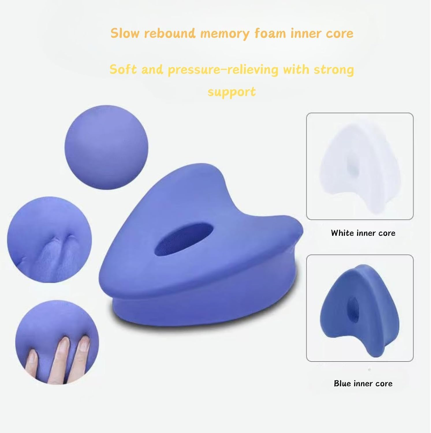 Leg Alignment Pillow, Hip and Back Pain Relief, Side Sleeper Support (Blue)