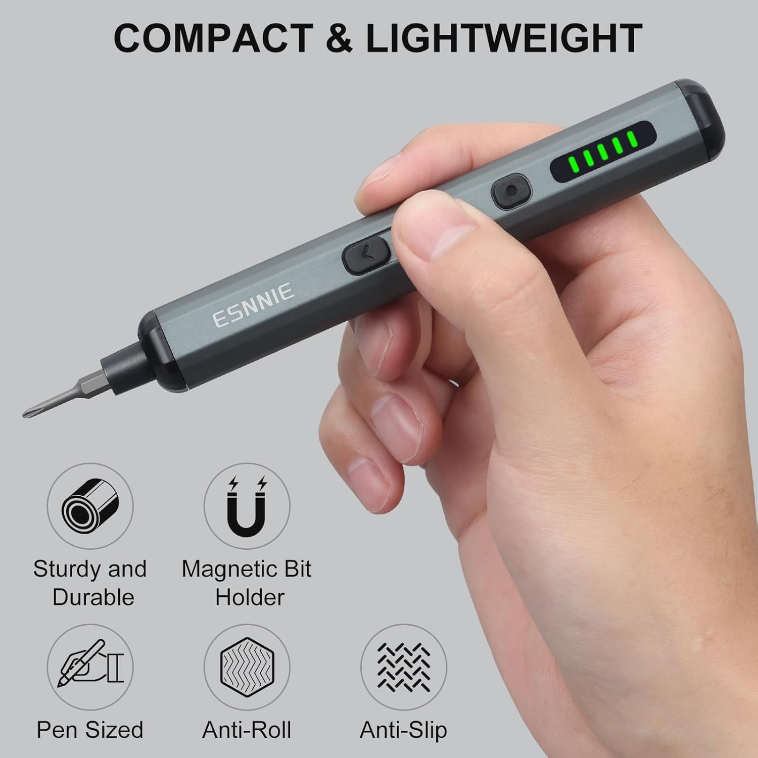 Mini Electric Screwdriver Set, 68 in 1 Small Electric Screwdriver Cordless - 64 S2 Preicison Bits, 5 Torque Settings, 4 LED Lights, Mini Power Screwdriver Repair Tool Kit for PC RC Electronic - 68 In1 Electric image number 3