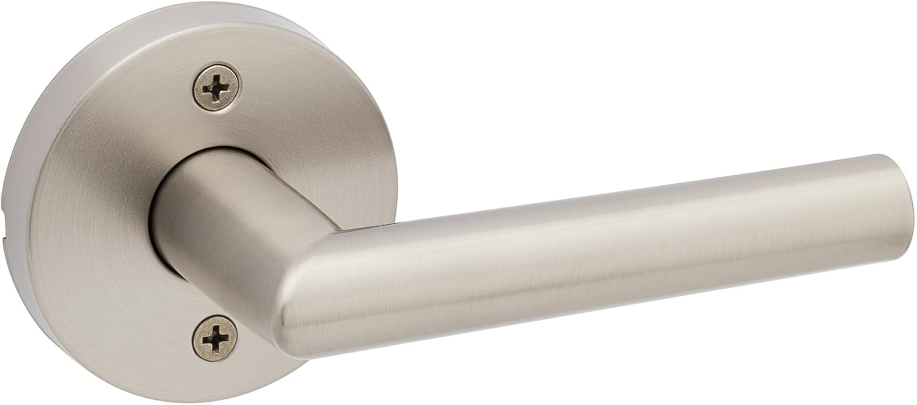 Kwikset Milan Dummy Door Handle, Single Sided Lever for Closets, French Double Doors, and Pantry, Satin Nickel Non-Turning Reversible Interior Push/Pull Lever image number 6