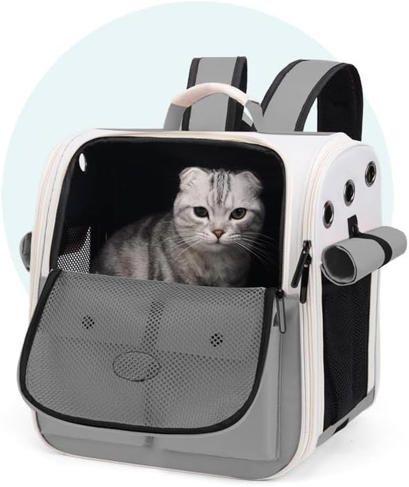 Pet Backpack Carrier for Cats, Small Pets Dogs Rabbit up to 16 Pounds, with Soft Cushion Collapsible Breathable Ventilated Design,Safety Straps, Backpack Designed for Travel, Hiking, Walking image number 2