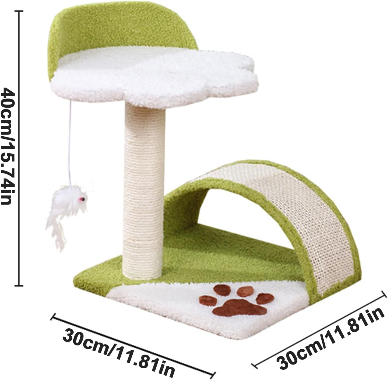 Cat Post for Indoor Cats | Cat Scratch Board,Cat Teaser Ball Kitten Scratcher Toy, Sisal Scratch Board - Claw Grinding, Sisal Cat Tree Tower for Kitten image number 1