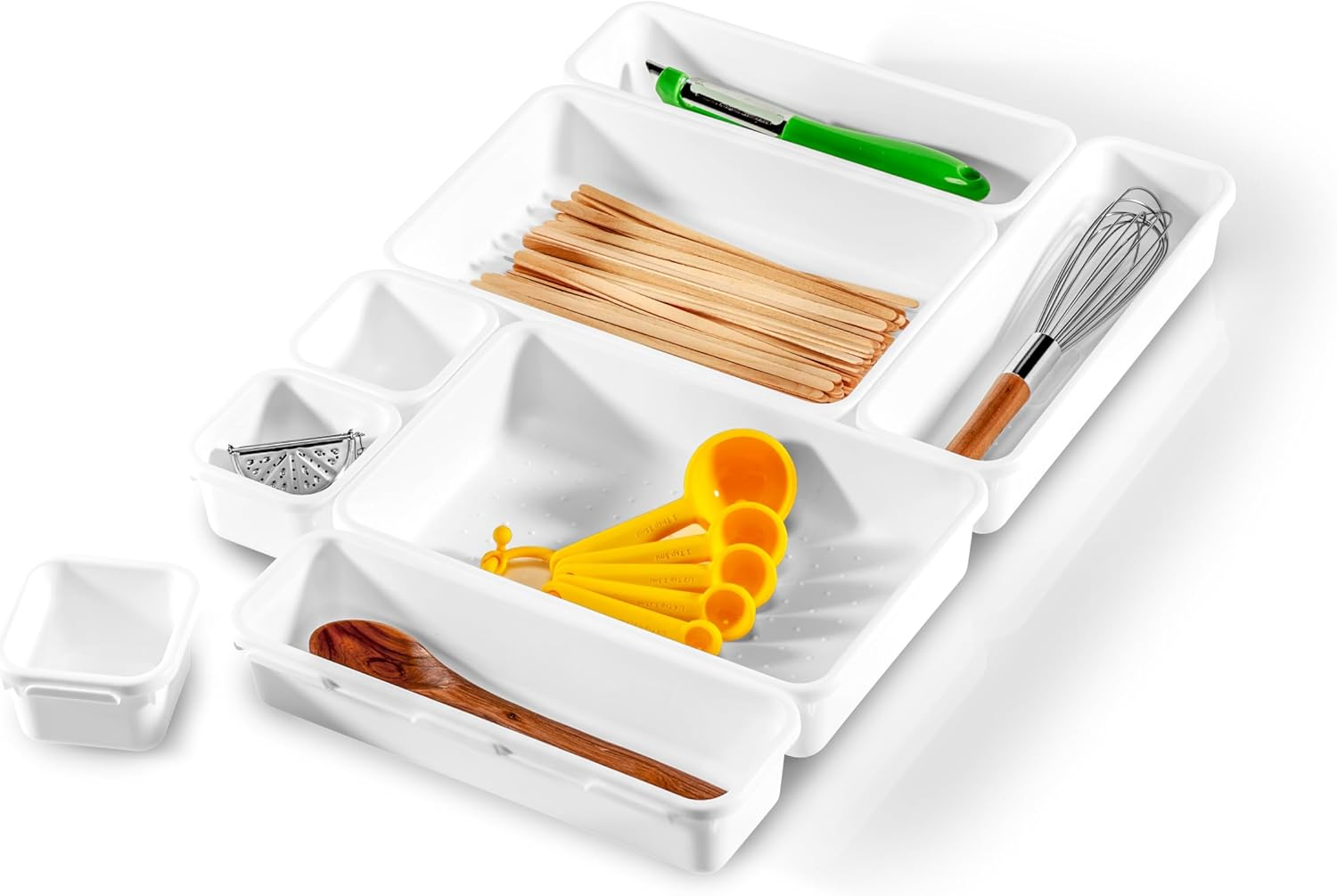 Made Smart 59001 Value 8-Piece Interlocking Bin Pack | VALUE COLLECTION | Customizable Multi-Purpose Storage | Durable | Easy to Clean | Bpa-Free White image number 3