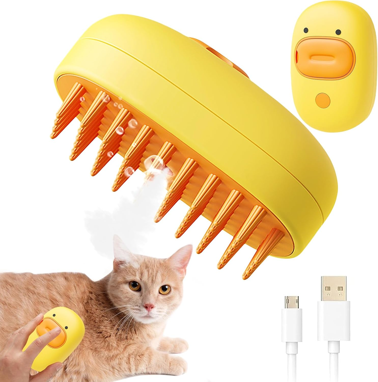 Steamy Cat Brush, Cat Steamy Brush 3-In-1 Cat Steam Brush, Cat Brush with Steam, Steam Cat Hair Brush, Cat Care Brush, Pet Hair Removal Comb for Cat Dog image number 6