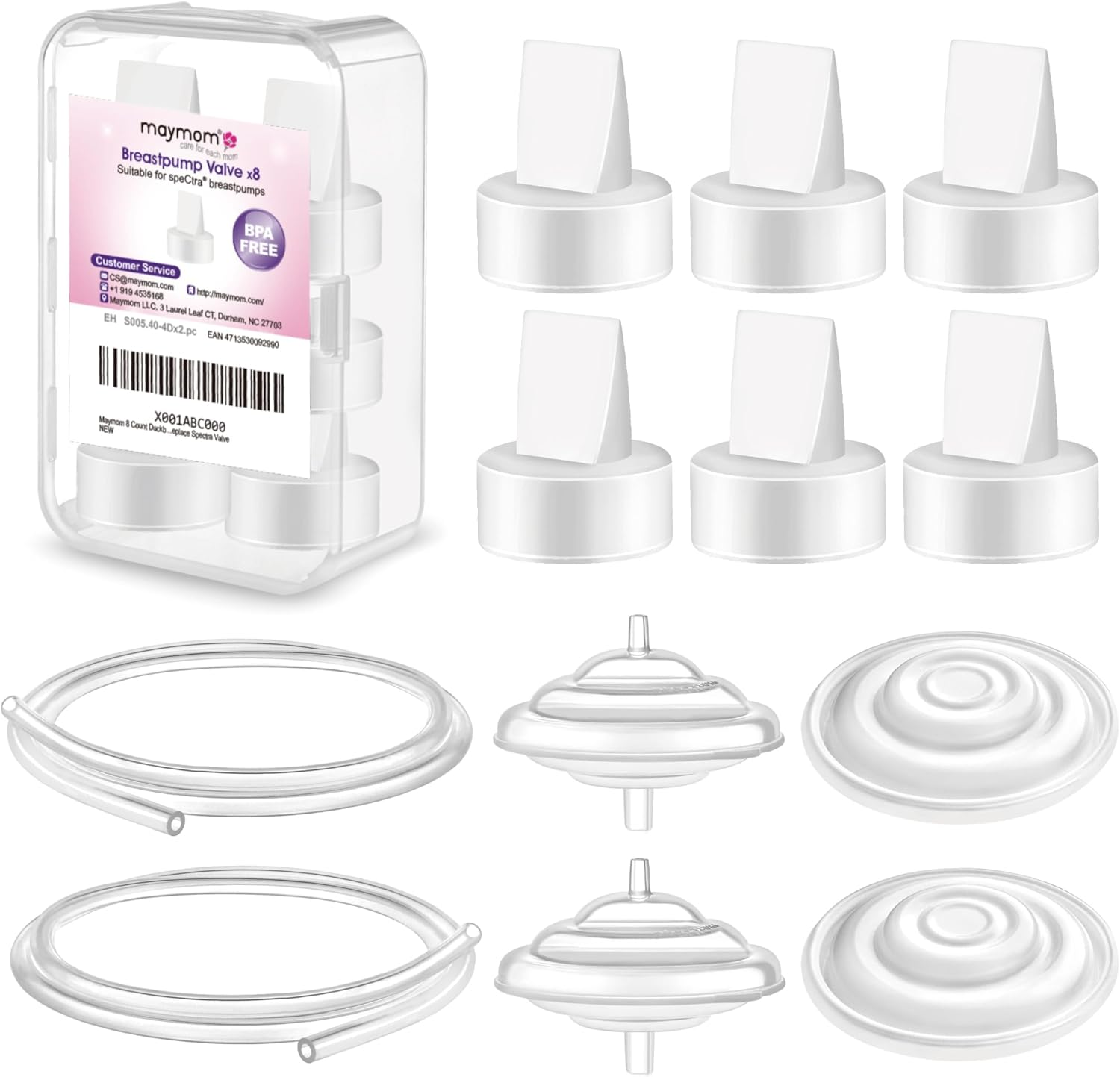 Maymom Pump Parts Compatible with Spectra S1 S2 9 plus Breastpump Replace Backflow Protector Membrane Duckbill Valve Tube Not Original Spectra Replacement Pump Parts image number 3